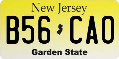 NJ license plate B56CAO