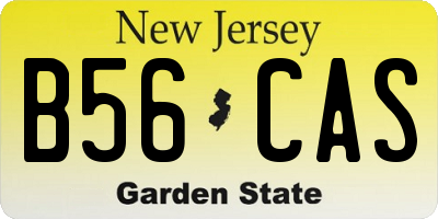 NJ license plate B56CAS