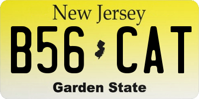 NJ license plate B56CAT