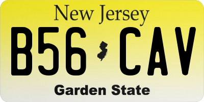 NJ license plate B56CAV