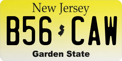 NJ license plate B56CAW