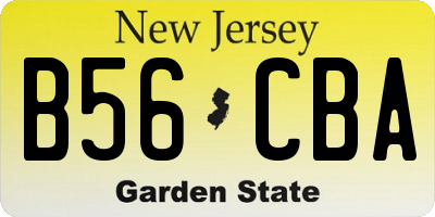 NJ license plate B56CBA