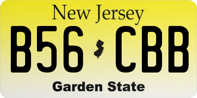 NJ license plate B56CBB