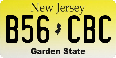 NJ license plate B56CBC