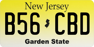 NJ license plate B56CBD