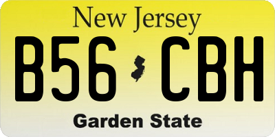 NJ license plate B56CBH