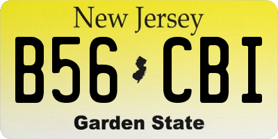 NJ license plate B56CBI