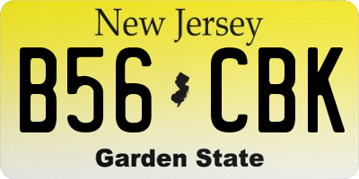NJ license plate B56CBK