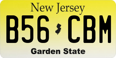 NJ license plate B56CBM
