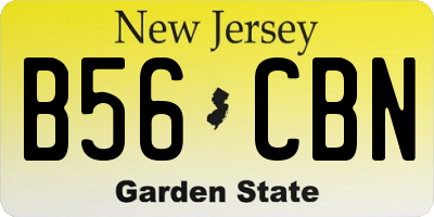 NJ license plate B56CBN