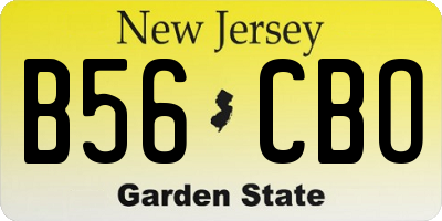 NJ license plate B56CBO