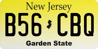 NJ license plate B56CBQ