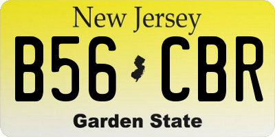 NJ license plate B56CBR