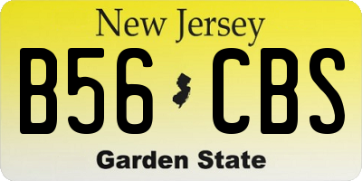 NJ license plate B56CBS