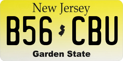 NJ license plate B56CBU