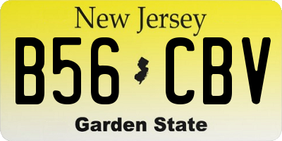 NJ license plate B56CBV