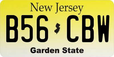 NJ license plate B56CBW