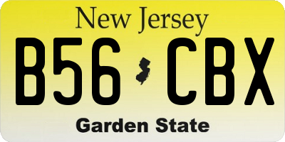 NJ license plate B56CBX