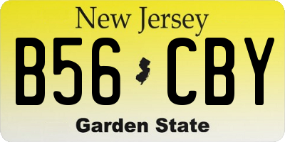 NJ license plate B56CBY
