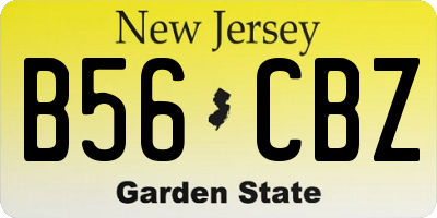 NJ license plate B56CBZ
