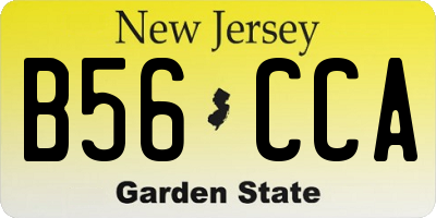 NJ license plate B56CCA