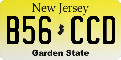 NJ license plate B56CCD