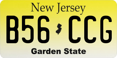 NJ license plate B56CCG