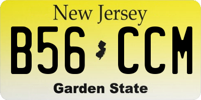 NJ license plate B56CCM