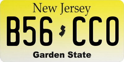 NJ license plate B56CCO
