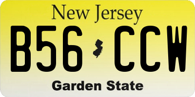 NJ license plate B56CCW