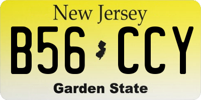 NJ license plate B56CCY