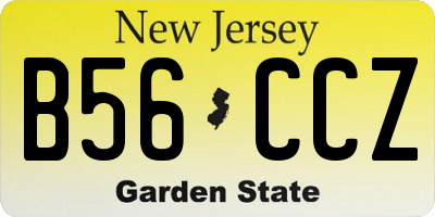 NJ license plate B56CCZ