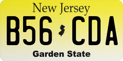NJ license plate B56CDA