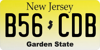 NJ license plate B56CDB