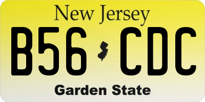 NJ license plate B56CDC