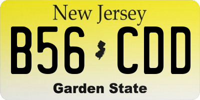 NJ license plate B56CDD