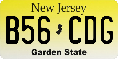 NJ license plate B56CDG