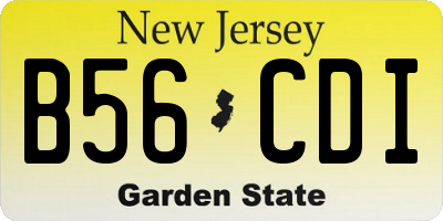 NJ license plate B56CDI
