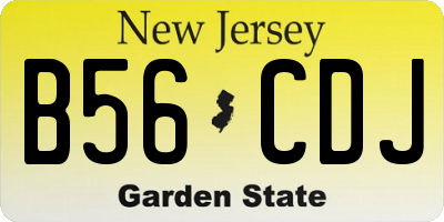 NJ license plate B56CDJ