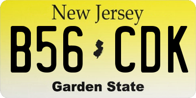 NJ license plate B56CDK