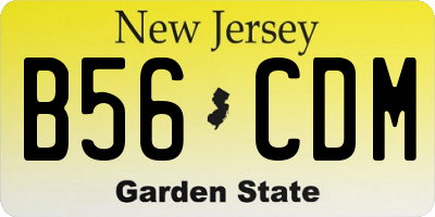 NJ license plate B56CDM