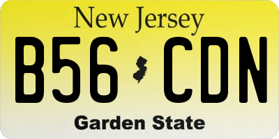 NJ license plate B56CDN