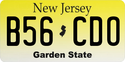 NJ license plate B56CDO