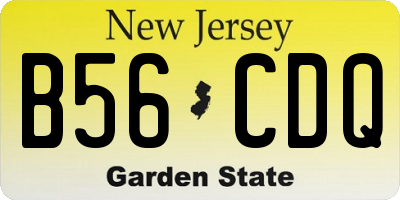 NJ license plate B56CDQ