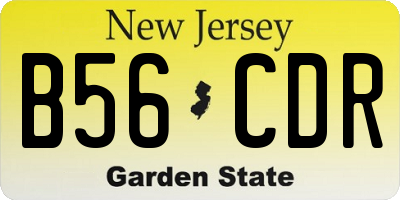 NJ license plate B56CDR