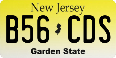 NJ license plate B56CDS