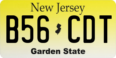 NJ license plate B56CDT
