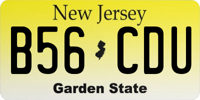 NJ license plate B56CDU