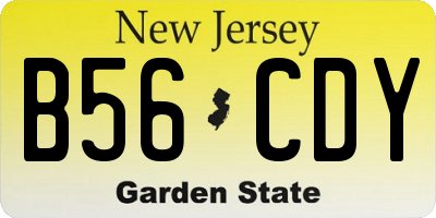 NJ license plate B56CDY