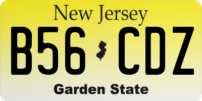 NJ license plate B56CDZ